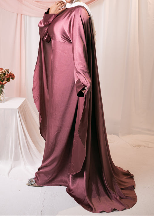 AHLAM Cape Dress In Dark Cashmere