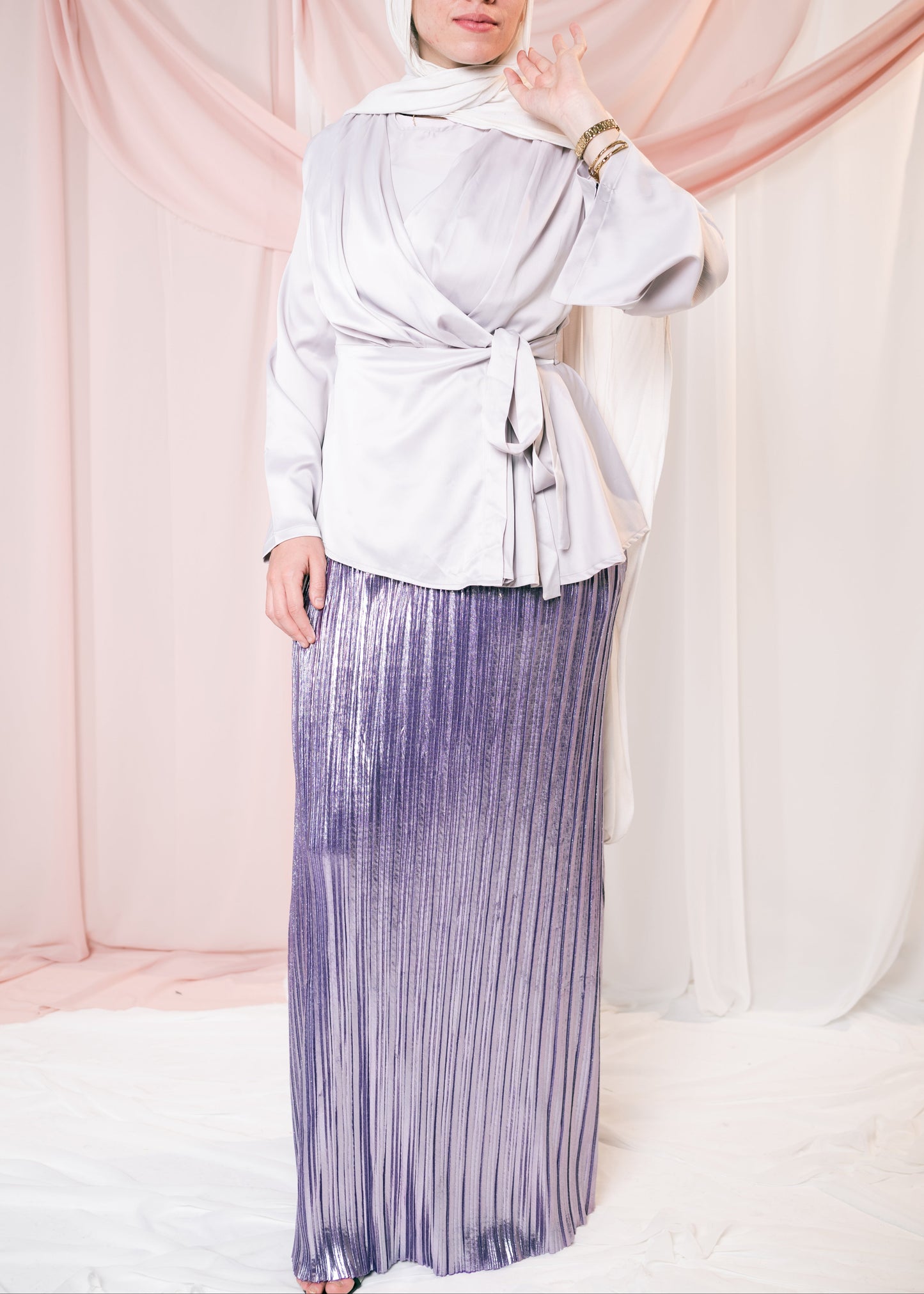 THURAYA Blouse In Silver Lilac