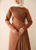 Aura Dress In Brown Copper