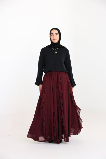 Petal Skirt In Burgundy