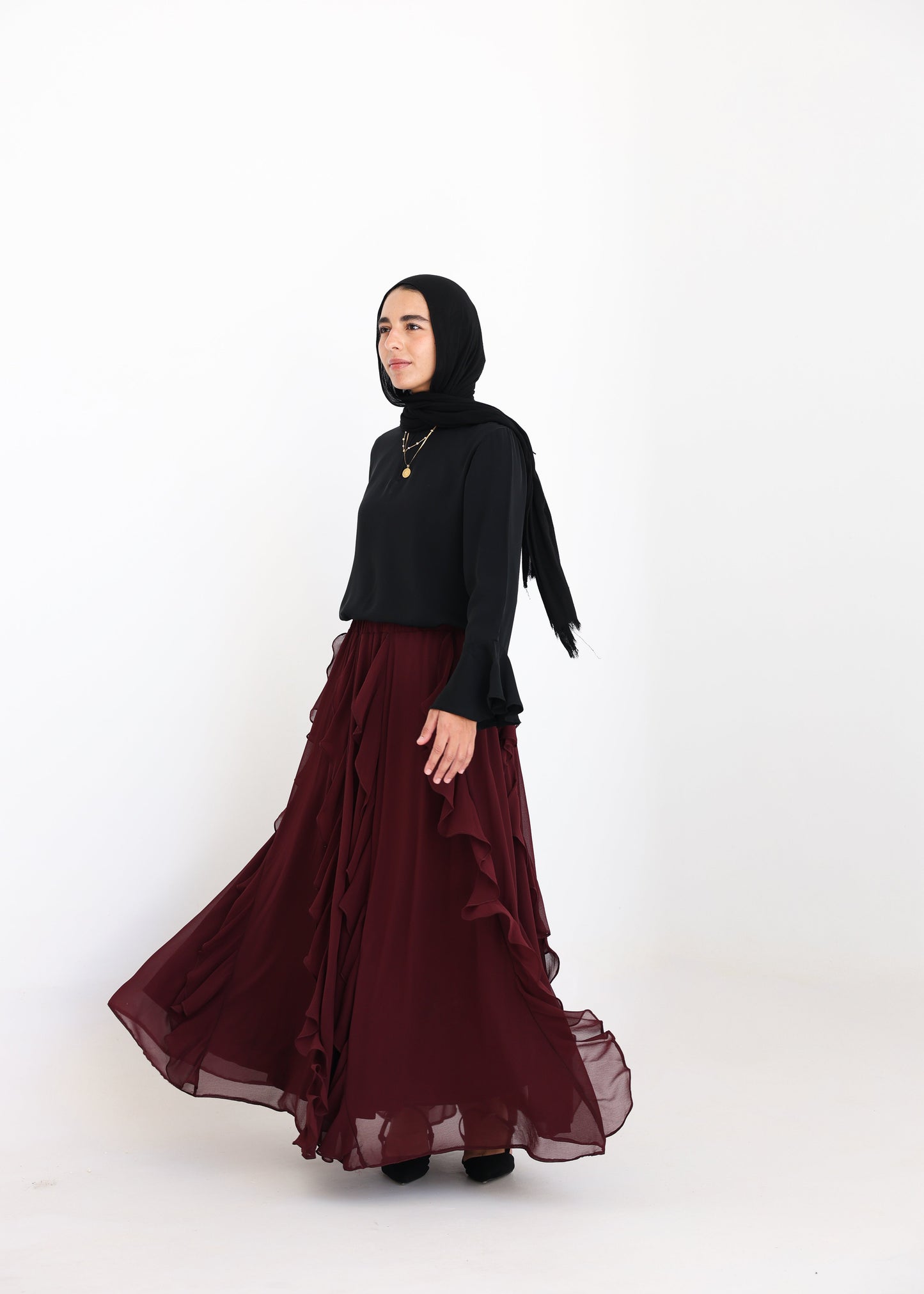 Petal Skirt In Burgundy