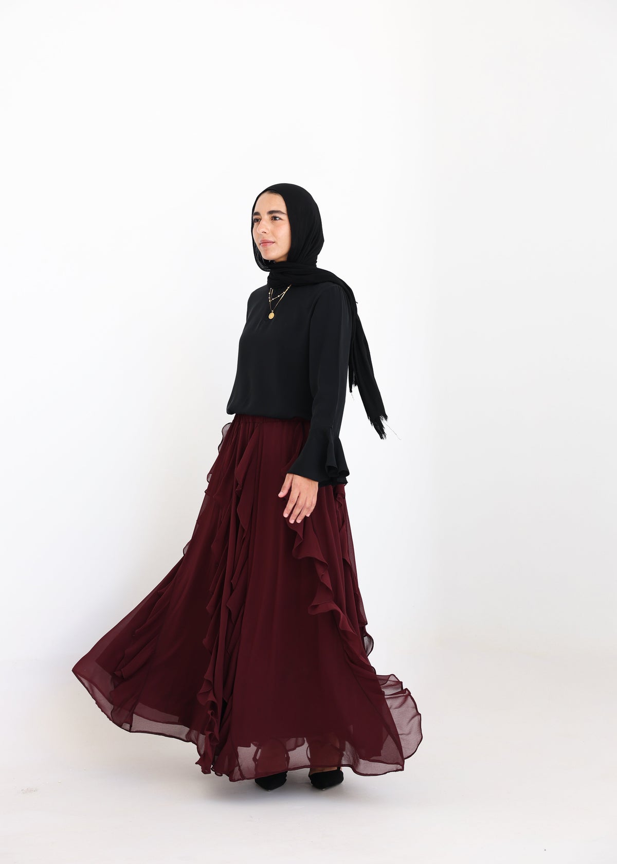 Petal Skirt In Burgundy