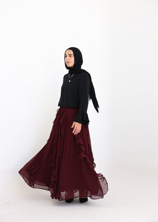 Petal Skirt In Burgundy