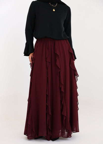 Petal Skirt In Burgundy