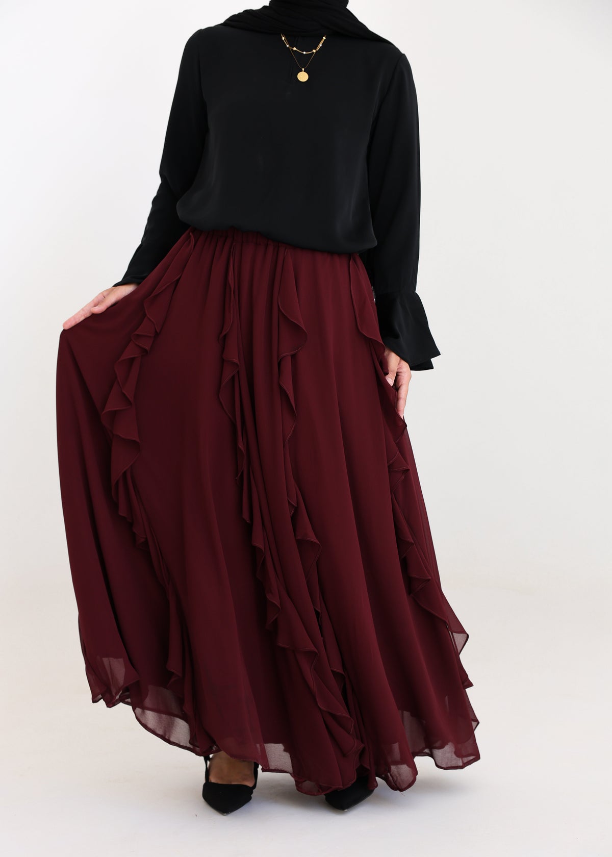 Petal Skirt In Burgundy