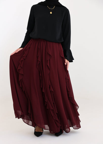 Petal Skirt In Burgundy