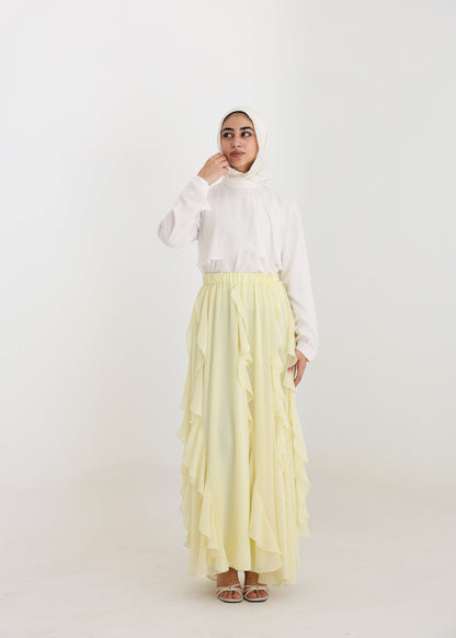 Petal Skirt In Butter Yellow