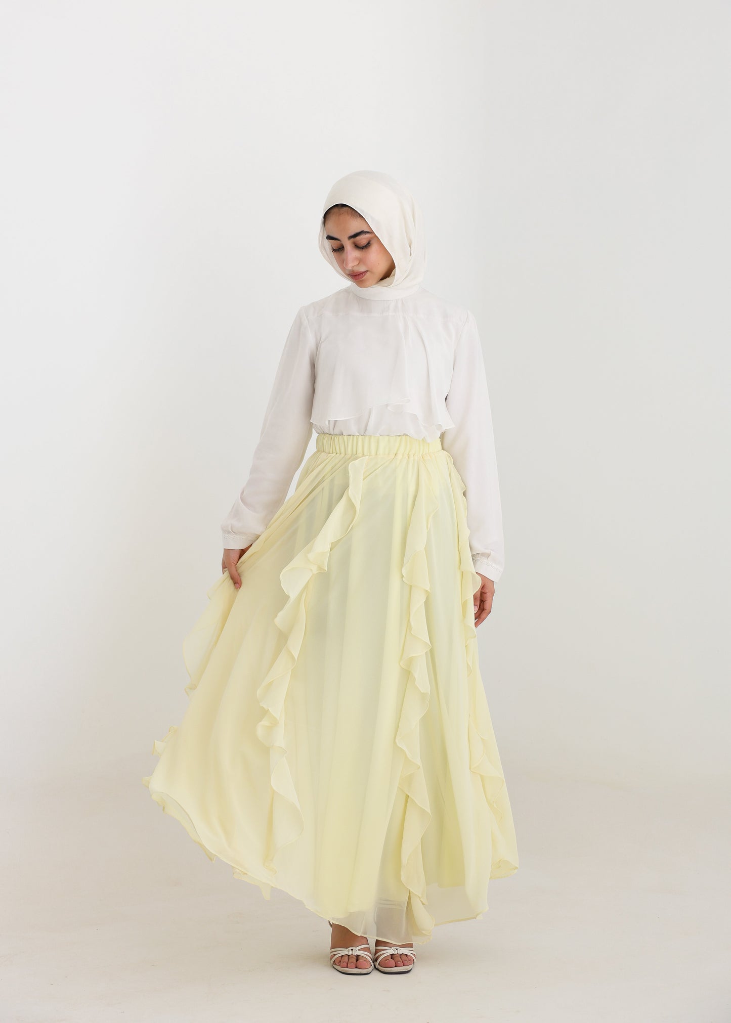 Petal Skirt In Butter Yellow