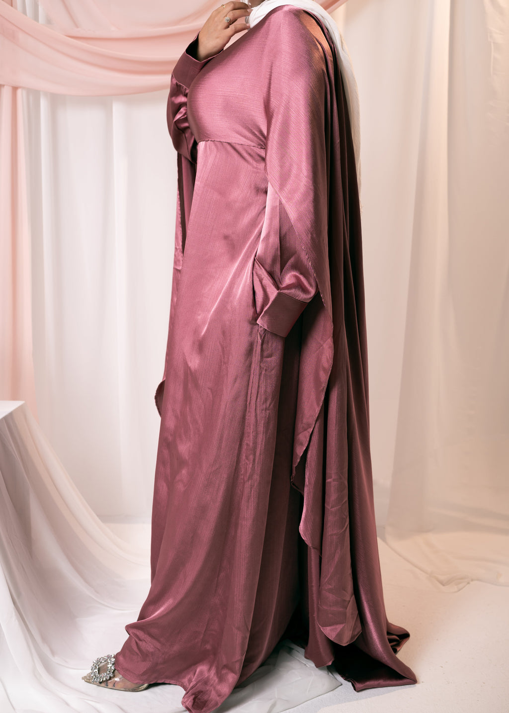 AHLAM Cape Dress In Dark Cashmere