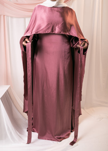 AHLAM Cape Dress In Dark Cashmere