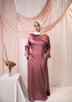 AHLAM Cape Dress In Dark Cashmere