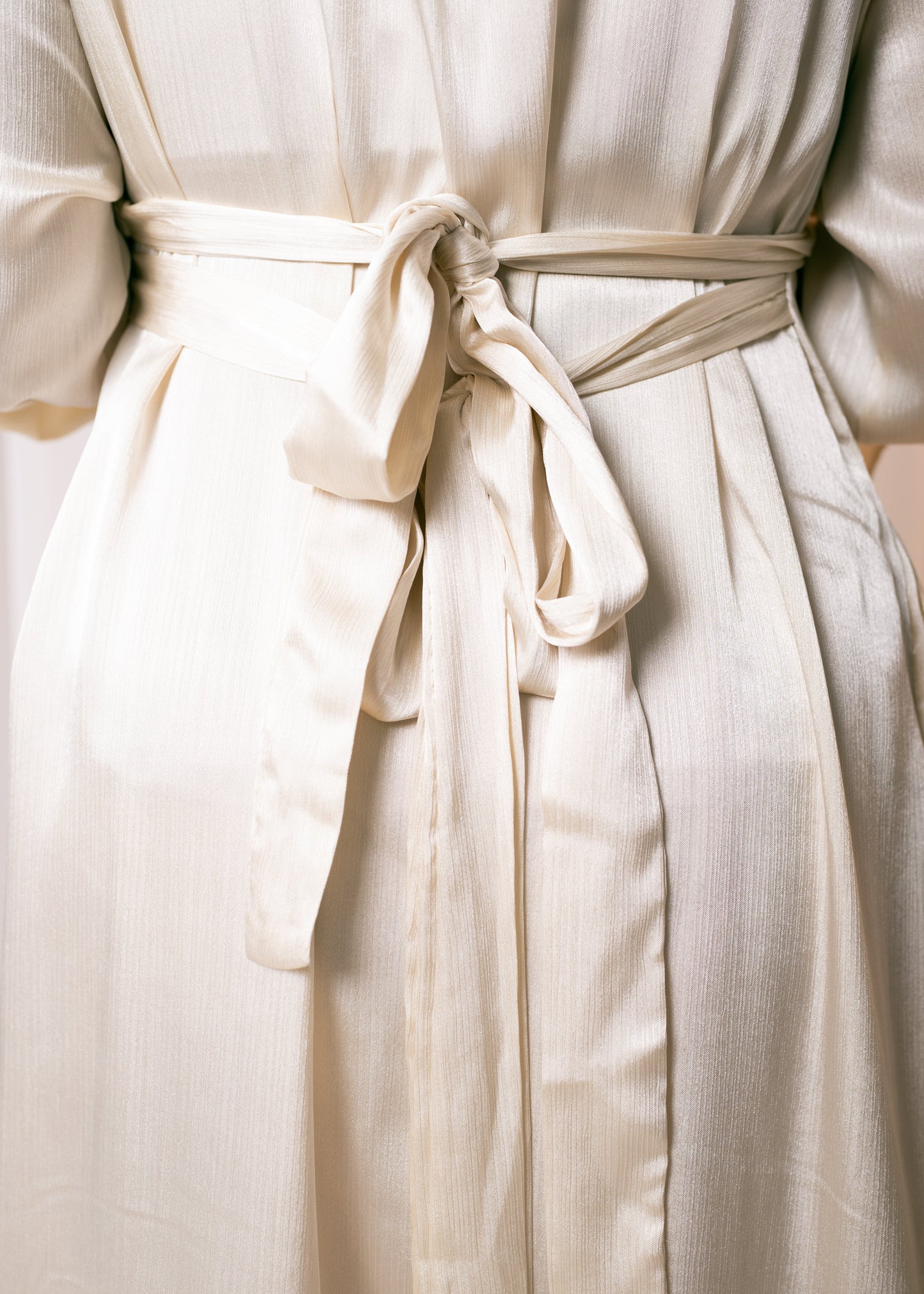 AHLAM Cape Dress In Pearl White