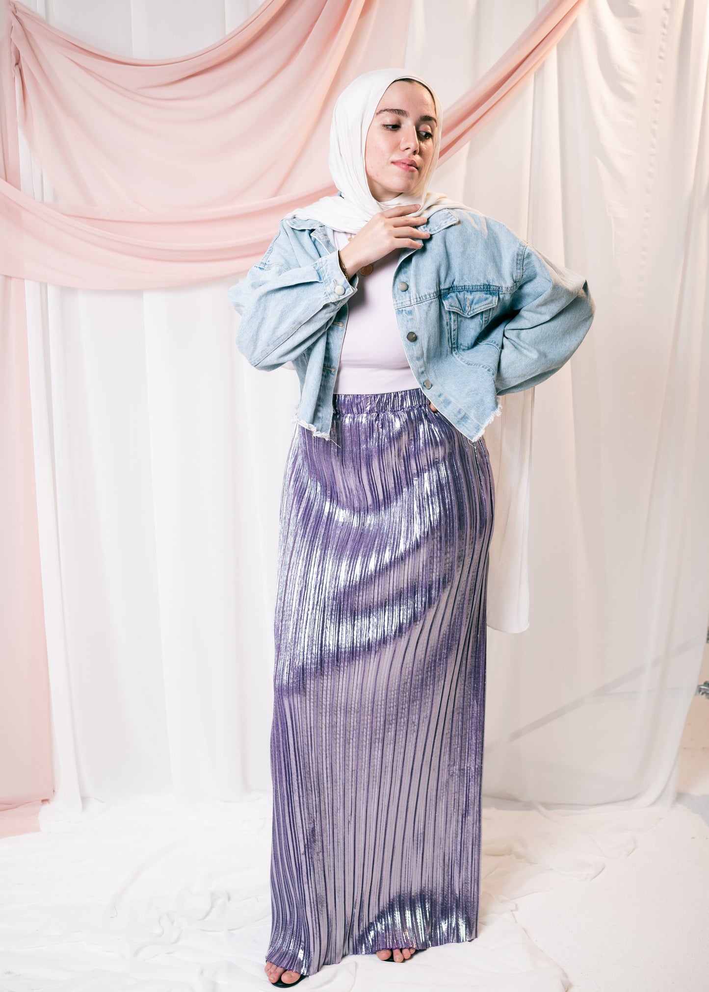 SEWAR Skirt In Lilac Metallic